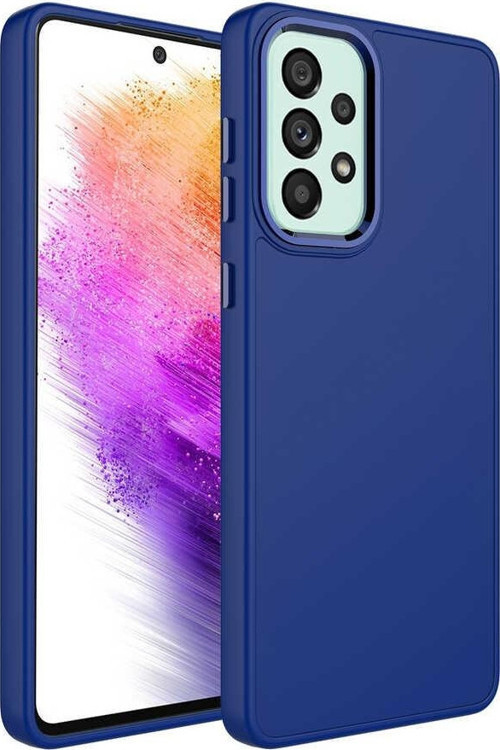 Samsung A23 Kılıf Metal Çerçeve ve Buton Tasarımlı Silikon Luna Kapak