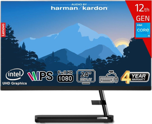 Ideacentre Aıo 3 24IAP7 Intel Core I5-12450H 32GB 512GB SSD Intel UHD Graphics 23.8 Fhd IPS Freedos F0GH01GCTR-32512 Klavye+Mouse Siyah All In One Bilgisayar