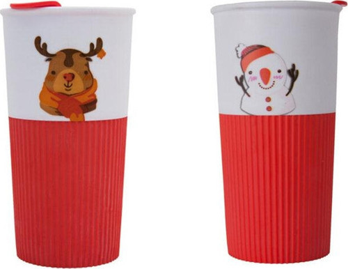 Geyik Ve Kardan Adam Plastik Mug Seti