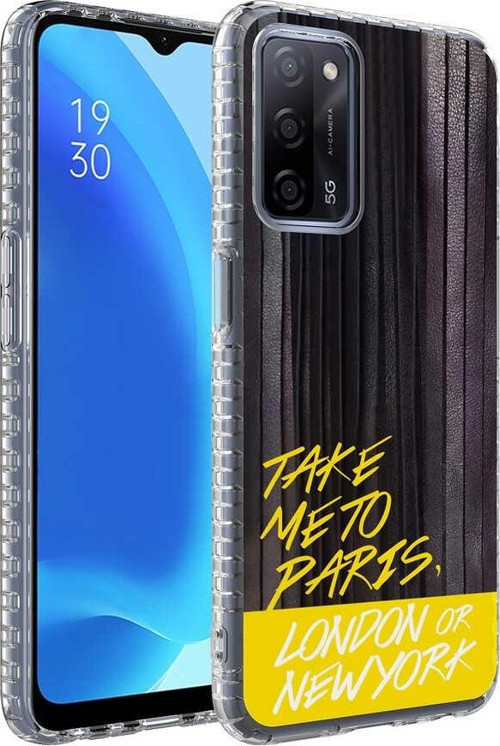 Oppo A54 4G Kılıf Airbag Kenarlı Renkli Desenli Silikon Elegans Kapak