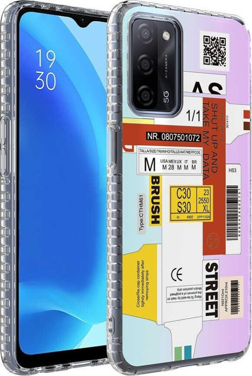 Oppo A54 4G Kılıf Airbag Kenarlı Renkli Desenli Silikon Elegans Kapak