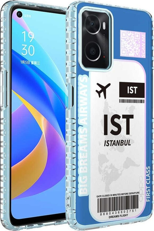Oppo A96 4G Kılıf Airbag Kenarlı Renkli Desenli Silikon Elegans Kapak