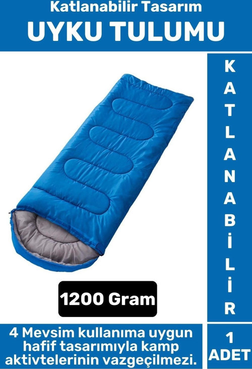 Kompakt 4 Mevsim Kullanıma Uygun Sıcak Tutan 190 x 70 Cm Çift Kişilik Kamp KATLANABİLİR UYKU TULUMU