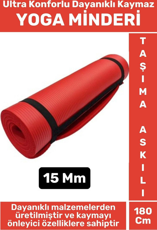 Premium Dayanıklı Konforlu Kaymaz Fitness Yoga Aerobik Meditasyon PİLATES MİNDERİ 15 Mm
