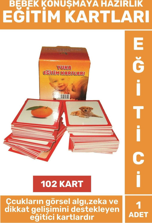 Premium Eğitici Görsel Algı Dikkat Zeka Geliştirici 102 Ad Eğlenceli Anne Bebek EĞİTİM KARTLARI