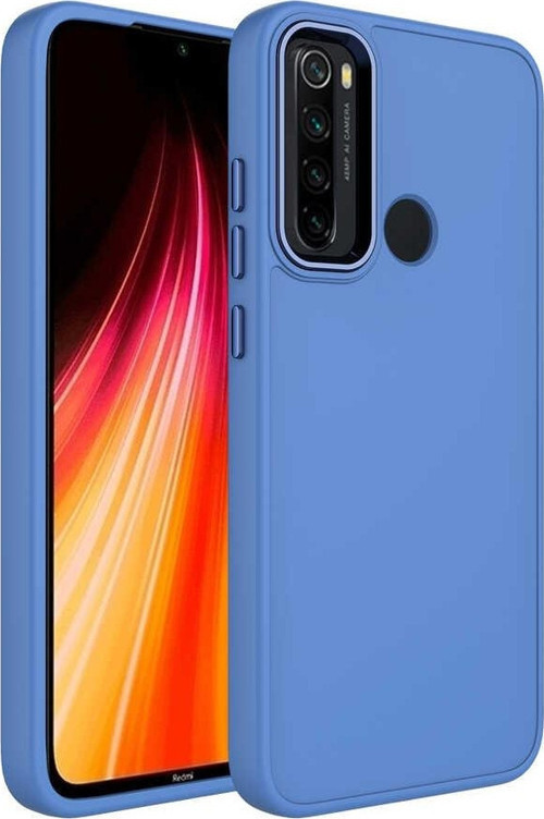 Xiaomi Redmi Note 8 Kılıf Metal Çerçeve ve Buton Tasarımlı Silikon Luna Kapak