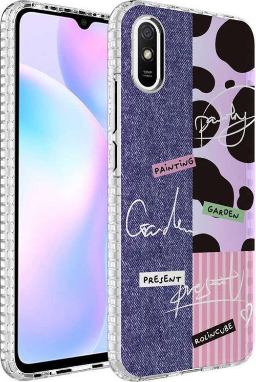 Xiaomi Redmi 9A Kılıf Airbag Kenarlı Renkli Desenli Silikon Elegans Kapak