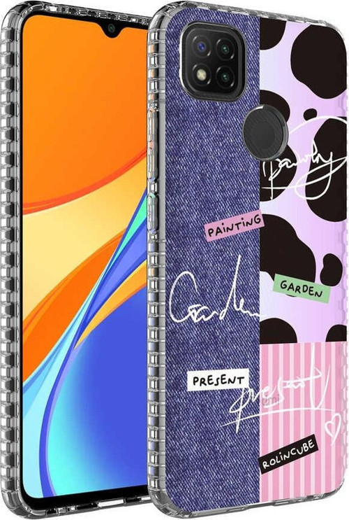 Xiaomi Redmi 9C Kılıf Airbag Kenarlı Renkli Desenli Silikon Elegans Kapak