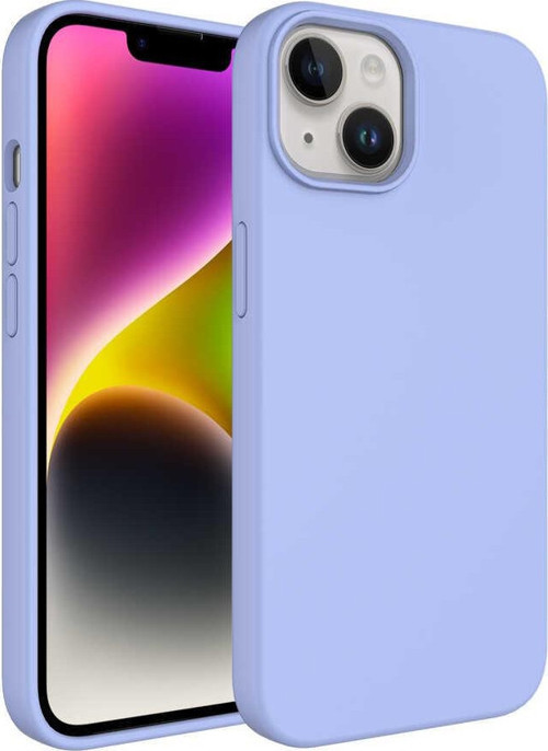 Apple iPhone 14 Kılıf Sıvı Teknolojili Silinebilir Sert Kivi Kapak - Açık Mavi