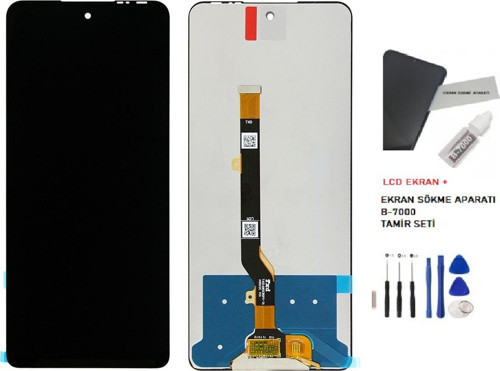 - İnfinix Hot 40 Lcd Dokunmatik Ekran -A - Kalite + B-7000 + TAMİR SETİ