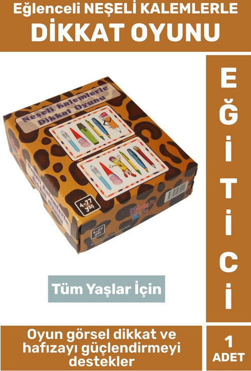 Eğitici Görsel Algı Hafıza Dikkat Koordinasyon Gelişimi Eğlenceli NEŞELİ KALEMLERLE DİKKAT OYUNU