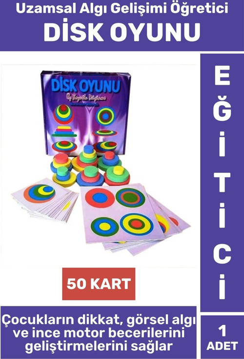 Eğitici Dikkat Görsel Algı Uzamsal Algı İnce Motor Becerileri Gelişimi Eğlenceli DİSK OYUNU