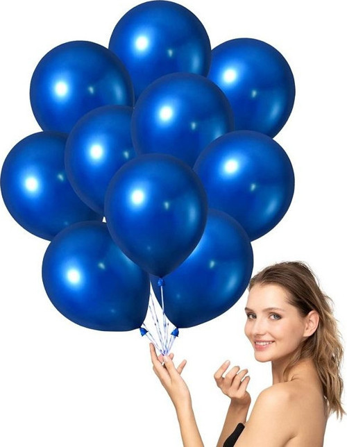 VIP 100 PCS SHINY METALLIC BLUE BALLOON VIP KALİTE PARLAK METALİK MAVİ BALON HELYUM GAZI UYUMLUDUR