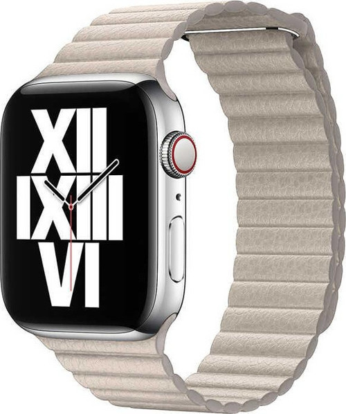 Apple Watch 44mm Strap--09 Deri Lop Kordon - Altın