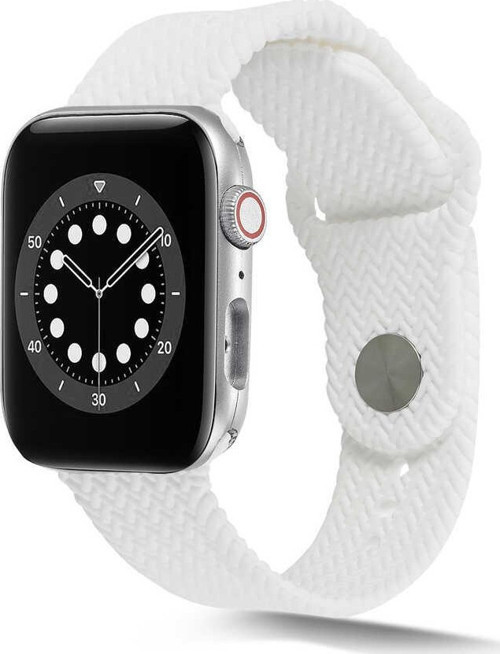 Apple Watch 44mm Strap--37 Silikon Kordon - Beyaz