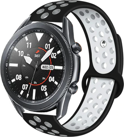 Galaxy Watch 3 45mm Strap--02 Silikon Kordon - Siyah