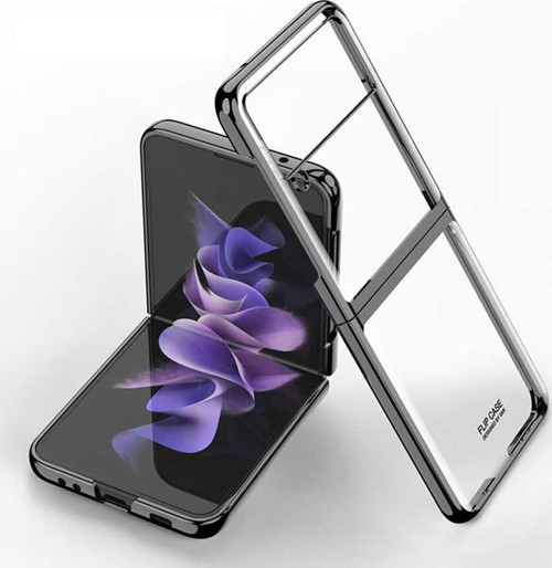 Galaxy Z Flip 3 Kılıf Ultra ince 180 Derece Açılabilir Darbe Emici- Kıpta - Siyah