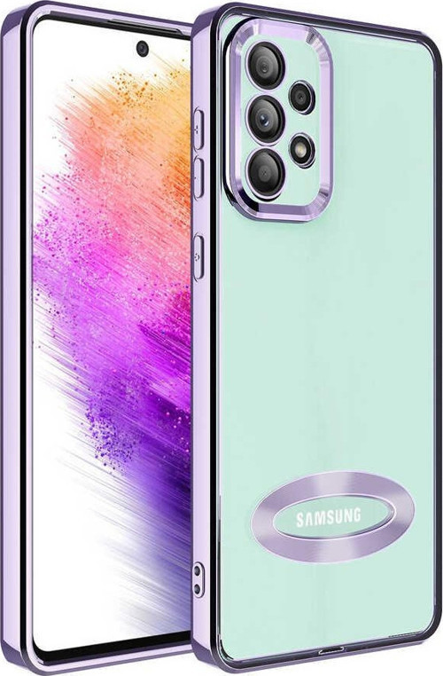 Galaxy A32 4G Kılıf Kamera Korumalı Logo Gösteren Omega Kapak - Lila