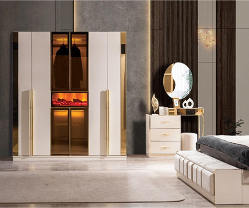 %100 Mdf Alyans Yatak Odası Takımı 6 Kapaklı Dolap