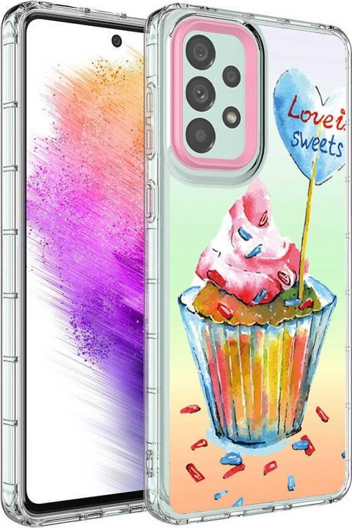 Samsung A73 Kılıf Kamera Korumalı Renkli Desenli Sert Silikon Korn Kapak