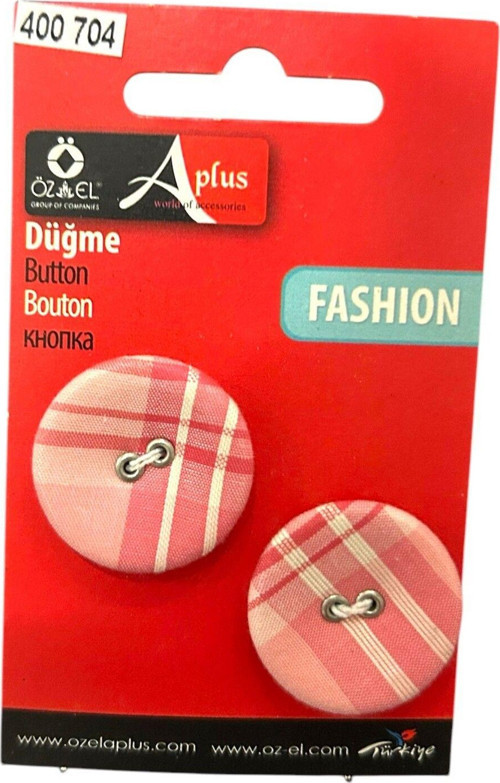 Büyük Boy 2 Adet Pembe Kumaş Fashion Tasarım Düğme, 25 Mm Etek Bluz Düğmesi 40 704