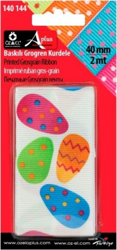 Yumurta Baskılı Grogren Kurdele, Paketlik Kurdele 4 Cm 2 Mt 140 144