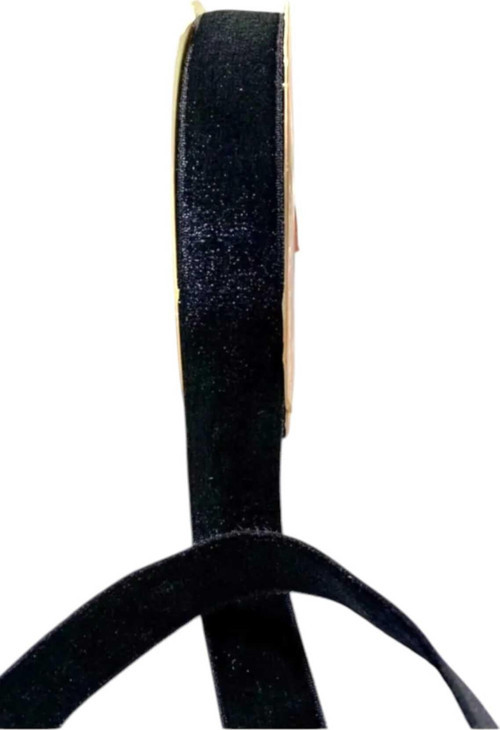 Siyah Lastikli Kadife Şerit Kurdele, Yumuşak Dokulu Esnek Kadife Kurdele, 2 Cm 5 Mt
