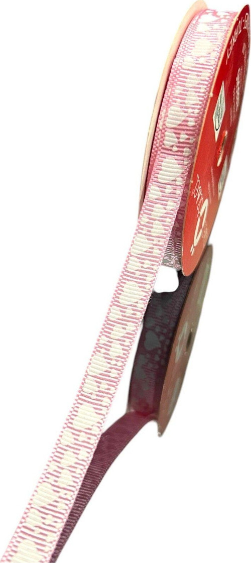 Kalp Baskılı Gogren Kurdele, Paketlik Kurdele 1 Cm 5 Mt 140 003