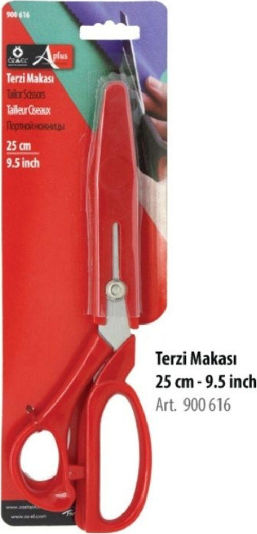 Kırmızı Terzi Makası, Profesyonel Terzi Makası Çelik Büyük Boy, 25 Cm 9,5 İnch 900 616