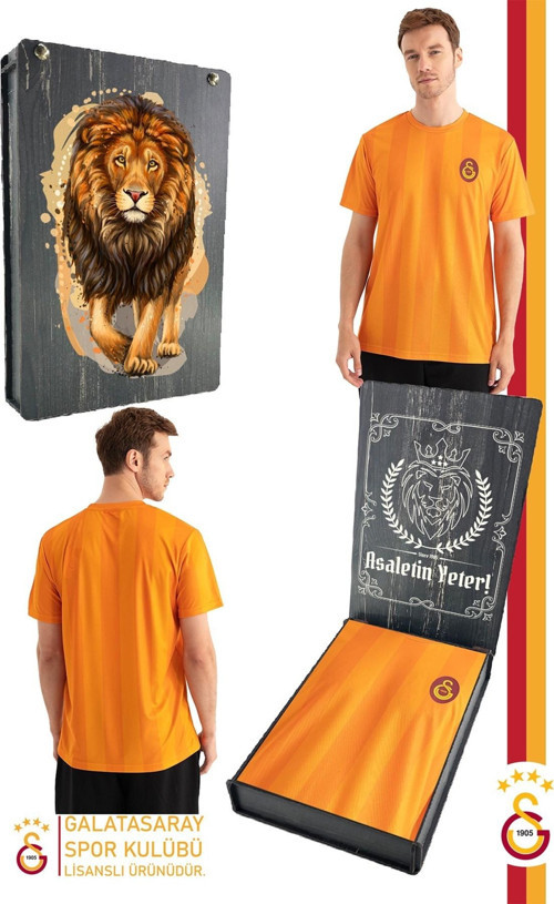 Orijinal Lisanslı Match Day T-Shirt Gs Aslan Baskılı Hediyelik Ahşap Kutulu