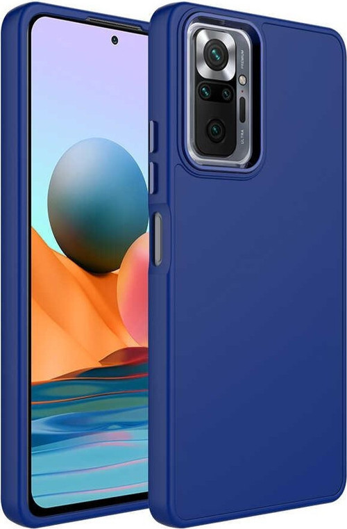 Xiaomi Redmi Note 10 Pro Kılıf Metal Çerçeve ve Buton Tasarımlı Silikon Luna Kapak