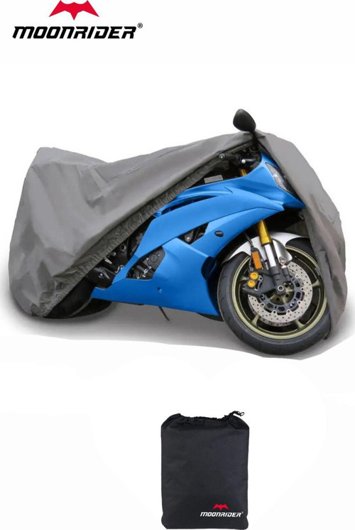 Moonrıder Gri Motosiklet Branda Su Geçirmez Alt Lastikli Topcase Çanta Uyumlu 2.5 Metre Motorsiklet Brandası