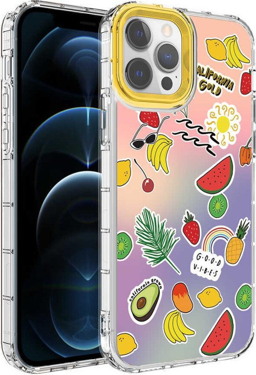 İphone 13 Pro Max Kılıf Canlı Renk Desenleri Kamera Korumalı Korn Kapak