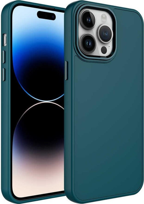 Apple iPhone 14 Pro Max Kılıf Metal Çerçeve ve Buton Tasarımlı Silikon Luna Kapak