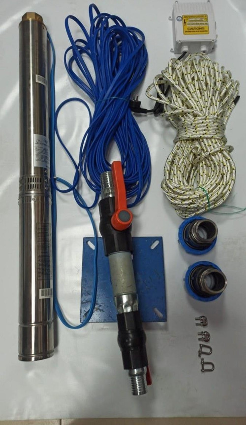 4SDM2/28 2HP ALARKO 20 MT YASSI KABLOLU VE PANOLU 40 MT HALATLI ÇİFT VANALI AKITMA BAŞLIKLI MONOFAZE TAKIM DALGIÇ POMPA
