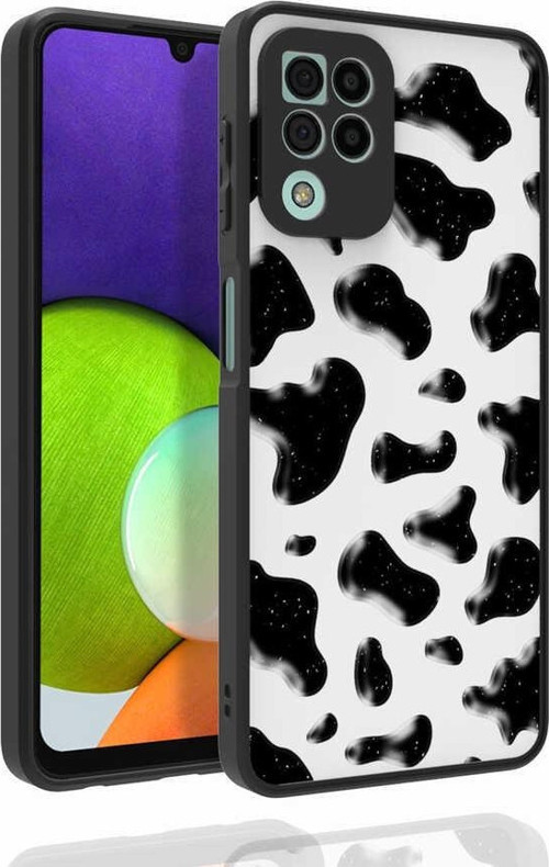 Samsung A22 4G Kılıf Desenli Kamera Korumalı Parlak Nora Kapak