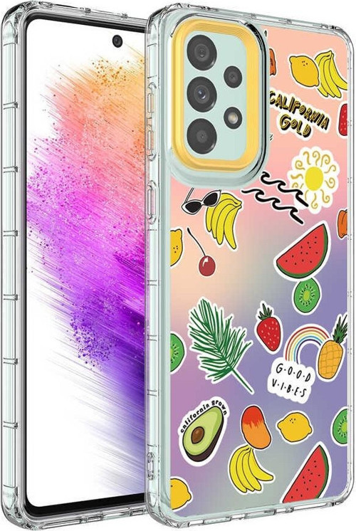 Samsung A23 Kılıf Kamera Korumalı Renkli Desenli Sert Silikon Korn Kapak