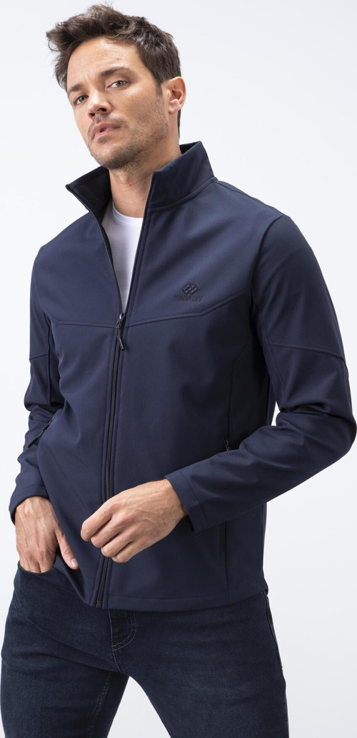 Lacivert Fermuarlı Dik Yaka Su ve Rüzgar Geçirmez Softshell Erkek Mont - 88050