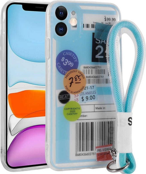 Apple iPhone 11 Kılıf Desenli El Askılı İpli Astana Silikon Kapak