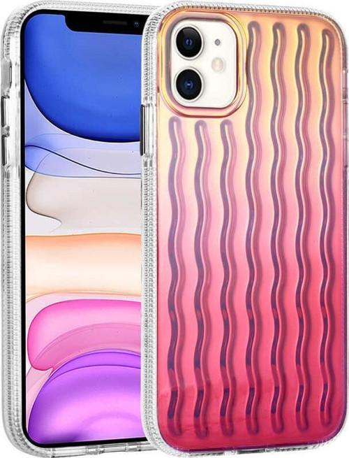 Apple iPhone 11 Kılıf Kabartmalı Dalga Tasarımlı Silikon İsmira Kapak