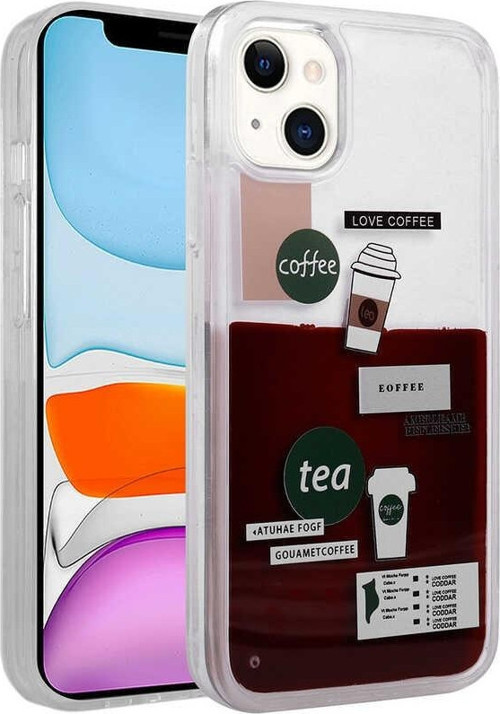 Apple iPhone 13 Kılıf Desenli Sıvılı Drink Silikon Kapak