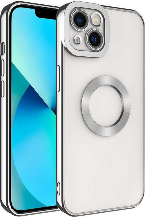 Apple iPhone 13 Kılıf Kamera Korumalı Logo Gösteren Omega Kapak