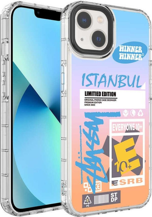 Apple iPhone 13 Kılıf Kamera Korumalı Renkli Desenli Sert Silikon Korn Kapak