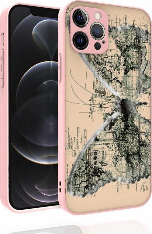 Apple iPhone 12 Pro Kılıf Desenli Kamera Korumalı Parlak Nora Kapak