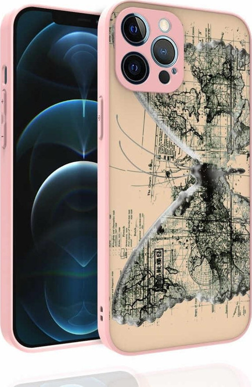 Apple iPhone 12 Pro Max Kılıf Desenli Kamera Korumalı Parlak Nora Kapak