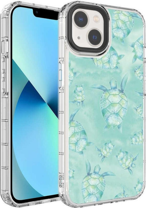 Apple iPhone 14 Kılıf Kamera Korumalı Renkli Desenli Sert Silikon Korn Kapak