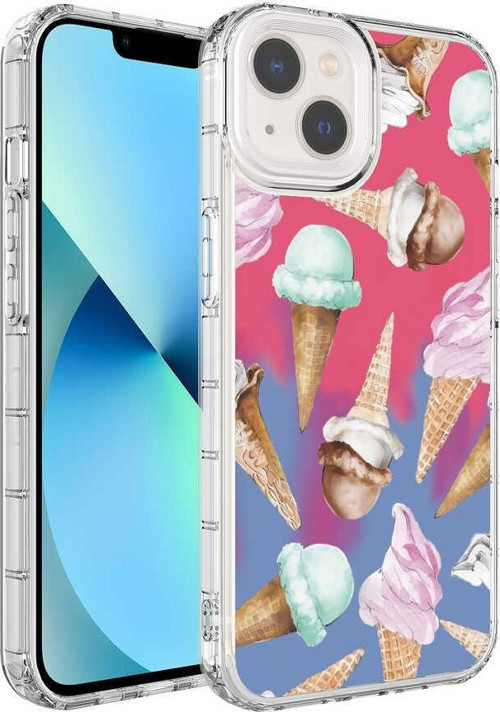 Apple iPhone 14 Kılıf Kamera Korumalı Renkli Desenli Sert Silikon Korn Kapak