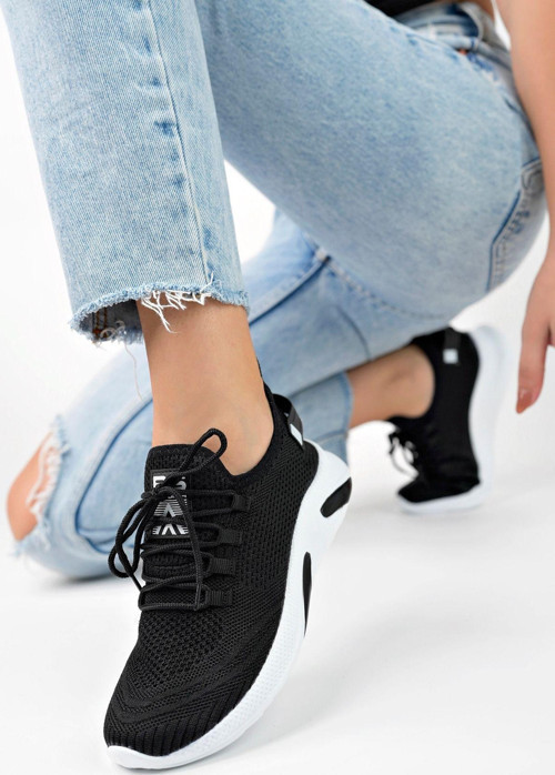 Siyah Beyaz Unisex Triko Sneaker Rahat Hava Alabilen Kokusuz Spor Ayakkabı 4555 36