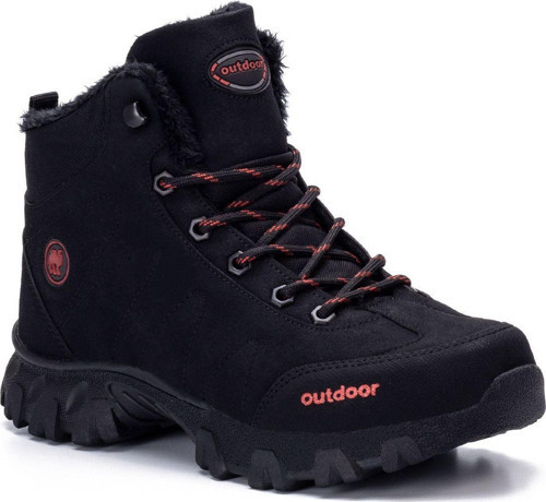 Siyah Unisex Outdoor Bot Ayakkabı Kışlık Dayanıklı Kaymaz Taban Bağcıklı 4054U 43
