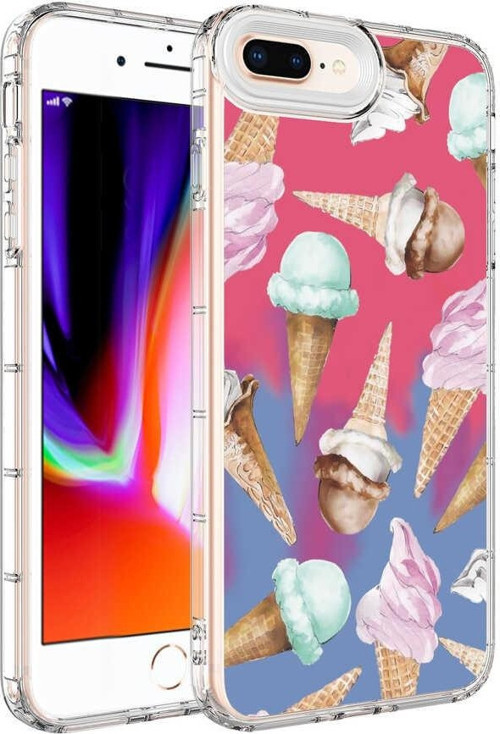 Apple iPhone 7 Plus Kılıf Kamera Korumalı Renkli Desenli Sert Silikon Korn Kapak